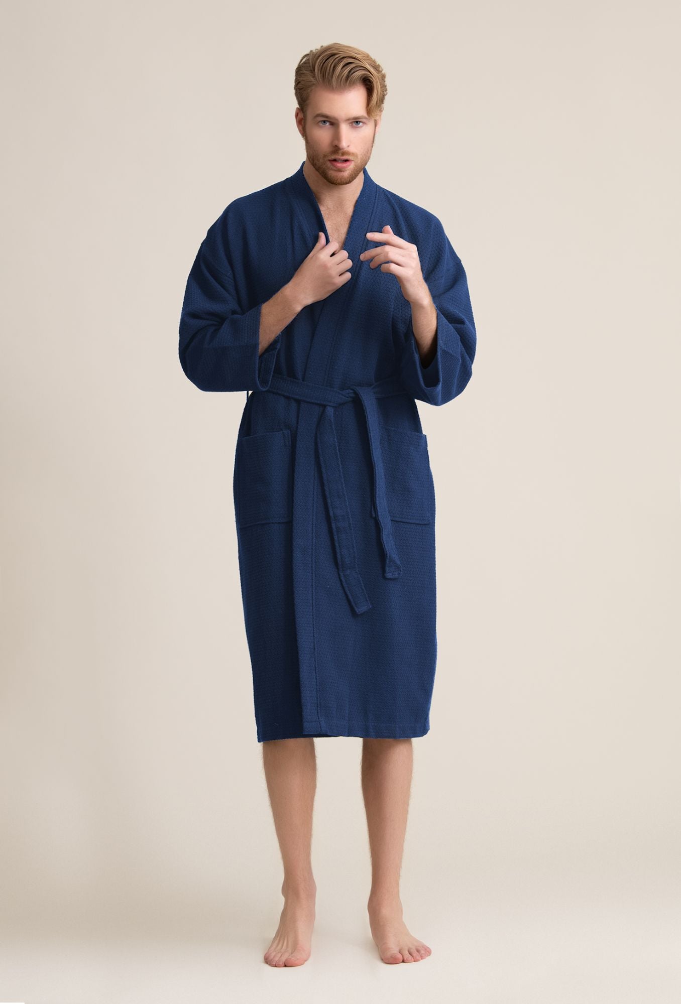 Navy Faux Fur Hooded Dressing Gown | New Look