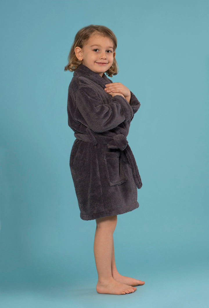 Velvety Soft Fleece Gray Robes for Boys – towelnrobe