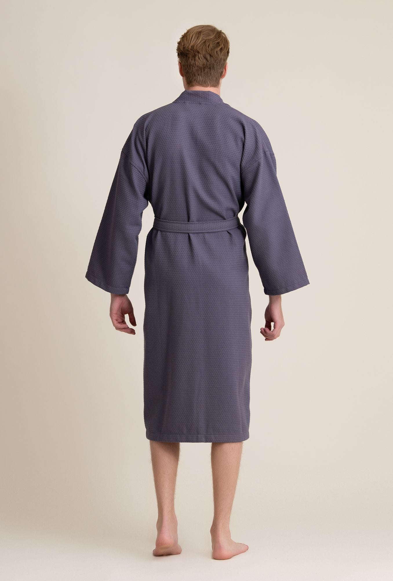 Men's Cotton Dressing Gown Robe | Lightweight 100% Cotton. Hand-Printed  Design: Long Tailed Bird on Dark Blue (Single Size: 44