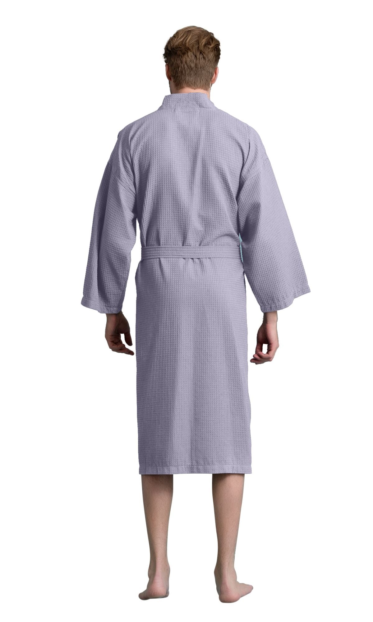 Grey Robe Men Men's Waffle Kimono Gray Robe – towelnrobe