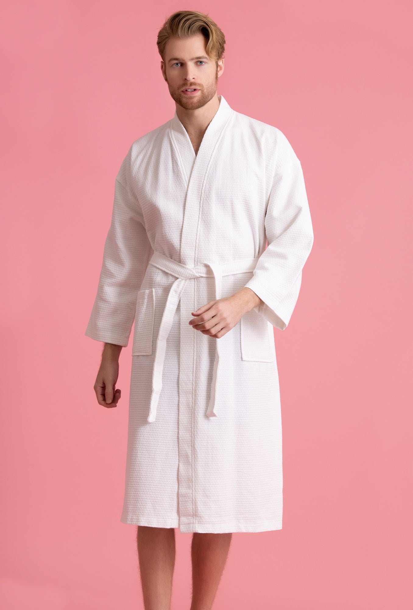 mens white cotton dressing gown Men's White Linen Summer Robe Lightweight Handmade in Germany