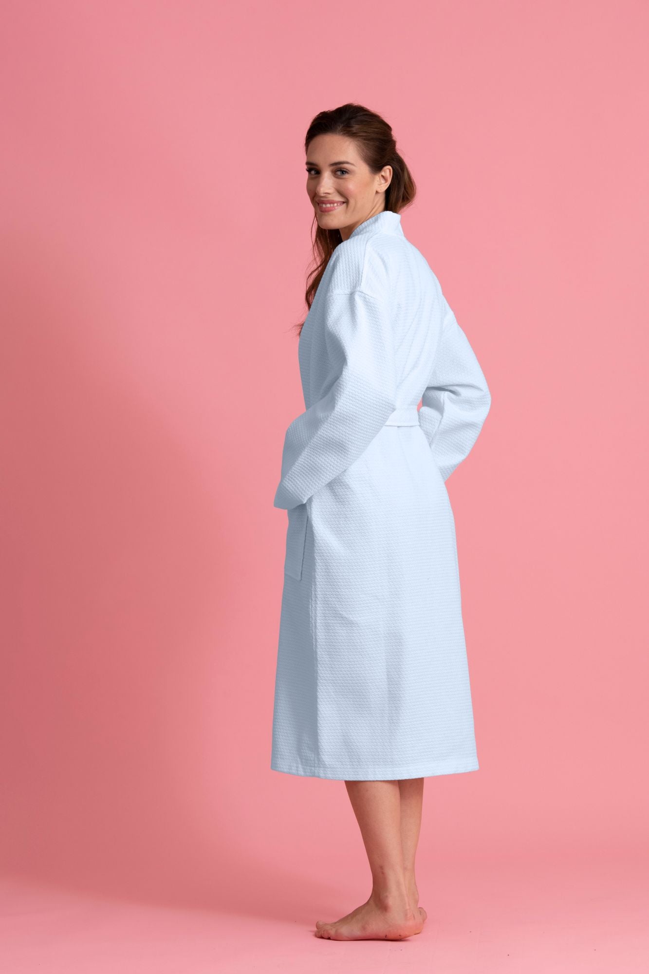 FILMAX Bathrobe Gown 100% Cotton in Terry Towel Unisex Bath Robe (Free Size  - Rani)